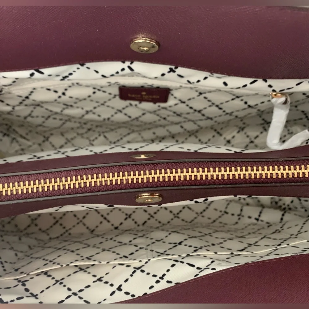 Kate Spade Plum Leather Laptop Tote